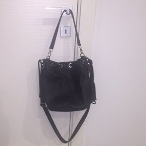 Faux leather black bag